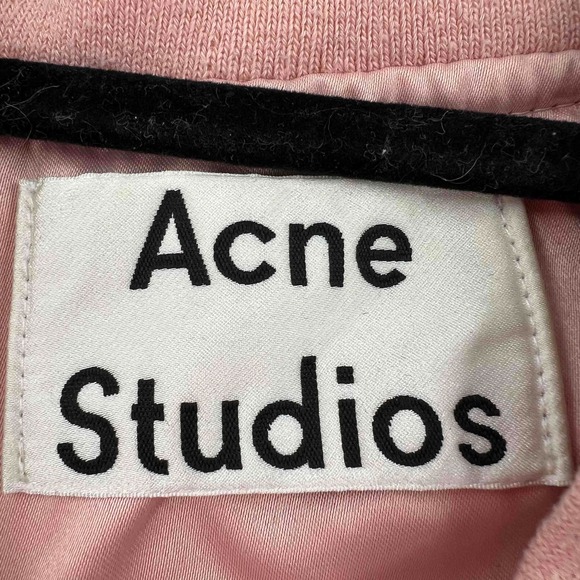 Acne Studios Women's Pink Bomber Full Zip Jacket Pockets Size Small - Picture 6 of 12